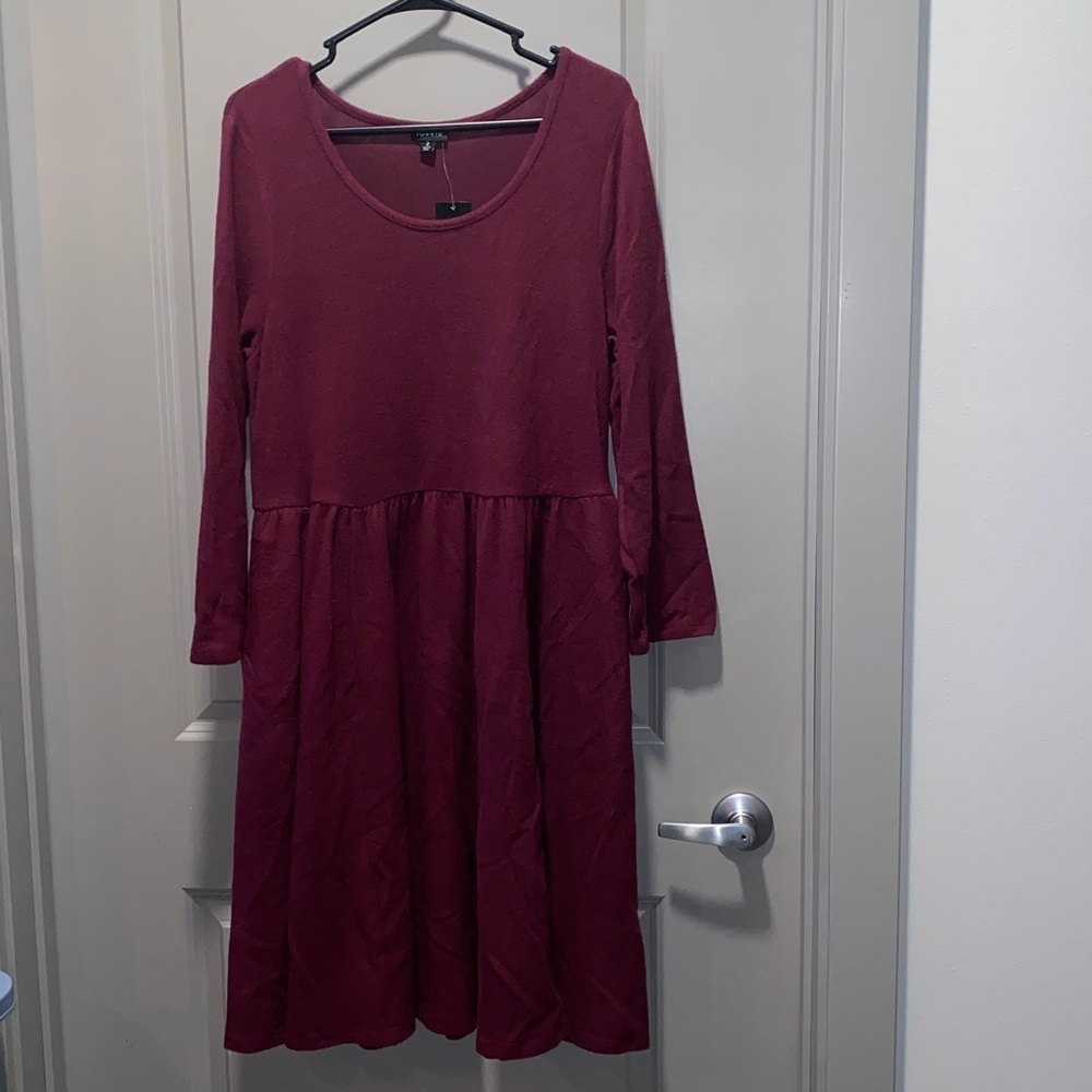 Torrid Burgundy Sweater Dress Long Sleeve Casual Cozy Plus Size 2X NWT